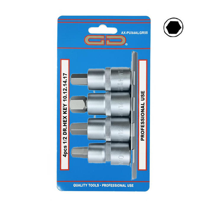PUNTAS x 4 ALLEN 55 mm. (10,12,14,17mm)